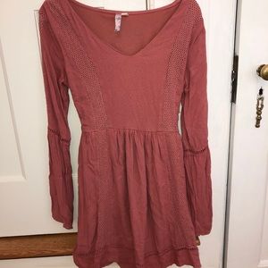 pink long sleeve dress